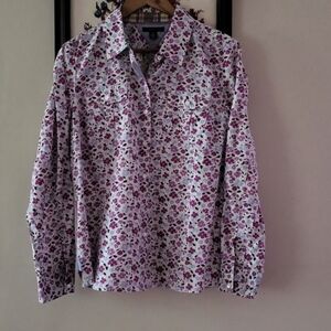 Tommy Hilfiger Purple Floral Button-Down Shirt